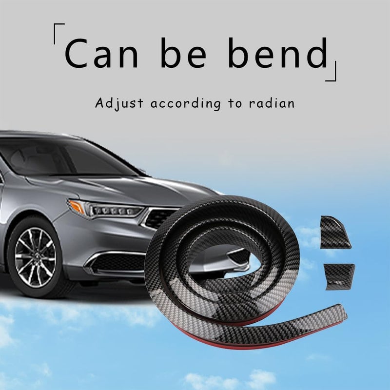 CHRYMUM Car Rear Spoiler Roof Lip Kit, Carbon Fiber 3D Rubber Trunk Spoiler Trim Strip, Car Rear Spoiler Kit, Auto Exterior Accessories Punch-Free Installation for Most Cars - Image 4